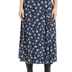 Auslauf 😍 Khujo HEPKE - A-Linien-Rock - Blau-weiß Geblümt, Damen ✔️ -khujo Verkaufsladen 048a5877c99445bc8e163373a6e61d86