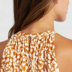 Brandneu 🔔 Khujo KELSA - Freizeitkleid - Ocker Geblümt, Damen 👍 -khujo Verkaufsladen 1670e5bc930b4edcad9aa61a916f8de0