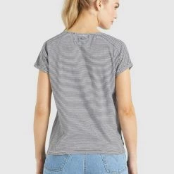 Auslauf 👏 Khujo BABSI - T-Shirt Print - Schwarz Weiß Gestreift, Damen ⌛ -khujo Verkaufsladen 2371e0591dbd491ea9e0c2599d038ce7