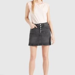 Aktion ❤️ Khujo MAXIMA - 👖 Jeansrock - Schwarz Gewaschen, Damen ❤️ -khujo Verkaufsladen 2ea22918ecb84aab94ba819de19abbdf