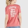 Bestes Angebot 👏 Khujo BANANI THANK YOU - T-Shirt Print - Rosa, Damen 🔔