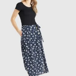 Auslauf 😍 Khujo HEPKE - A-Linien-Rock - Blau-weiß Geblümt, Damen ✔️ -khujo Verkaufsladen 35959061941842baa786c53e4b7821a0