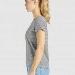 Auslauf 👏 Khujo BABSI - T-Shirt Print - Schwarz Weiß Gestreift, Damen ⌛ -khujo Verkaufsladen 46c39edef27140439e3f7bdf7c711819