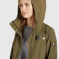 Budget 💯 Khujo ZAHIRA2 - Übergangsjacke - Khaki, Damen 🎁 -khujo Verkaufsladen 489cc7e25ee84baaa71500f06b43a048