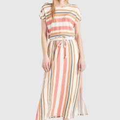 Top 10 😀 Khujo DOREEN - Maxikleid - Mehrfarbig Gestreift, Damen ✔️