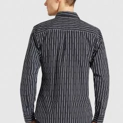 Auslauf 😍 Khujo WAITE - Hemd - Schwarz Gestreift, Herren ⭐ -khujo Verkaufsladen 55120fc89d8f4c3b8c6eaa352959e236