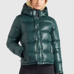 Billig 🌟 Khujo CAMILLE - Winterjacke - Dunkelgrün Glänzend, Damen 🥰 -khujo Verkaufsladen 564026a6cf2b4bb8ac3b0b59674e0152
