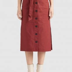 Angebote 🛒 Khujo VARSHA - A-Linien-Rock - Rotbraun, Damen 👍