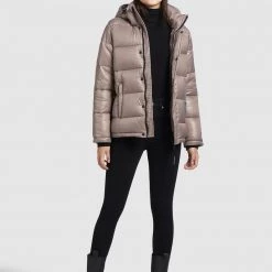 Blitzangebot ⌛ Khujo GERDA SHINY - Wintermantel - Taupe Glänzend, Damen 🔔 -khujo Verkaufsladen 63b0423b5a0e4d53813bae3b7205b841