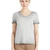 Am billigsten 🌟 Khujo BARU - T-Shirt Basic - Grau, Damen 🔥