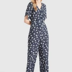Budget ✨ Khujo BORGIA - Jumpsuit - Blau-weiß Geblümt, Damen 🔥 -khujo Verkaufsladen 6bcf90c5ab4b4db2bea302b30675f206