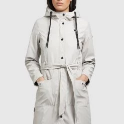 Rabatt 💯 Khujo GLENNA - Regenjacke / Wasserabweisende Jacke - Hellgrau, Damen 😍
