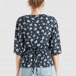 Billig ⌛ Khujo RINALDA - Bluse - Blau Weiß Geblümt, Damen 💯 -khujo Verkaufsladen 6f632d9080f44261aedeb721a3f9fb64