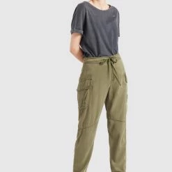 Aktion 🔥 Khujo JOSLIN - Cargohose - Khaki Gewaschen, Damen 😀 -khujo Verkaufsladen 6f939ac98ddf4e5c833bc079fdc9c81d