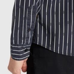 Auslauf 😍 Khujo WAITE - Hemd - Schwarz Gestreift, Herren ⭐ -khujo Verkaufsladen 7a4fab91dcb947c0a18ef336557174f5