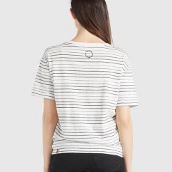 Top 10 💯 Khujo AURELIA - T-Shirt Print - Weiß Schwarz Gestreift, Damen 🔥 -khujo Verkaufsladen 7c2a9906b5ef408888a9205ee1263e89