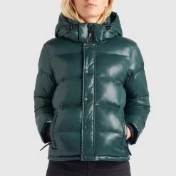 Billig 🌟 Khujo CAMILLE - Winterjacke - Dunkelgrün Glänzend, Damen 🥰