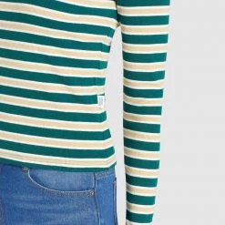 Aktion ⌛ Khujo SICHUAN - Langarmshirt - Grün-beige Gestreift, Damen 💯 -khujo Verkaufsladen 7d2da5cf177745cfaa7ec9aae648fc81