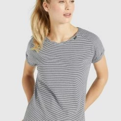 Auslauf 👏 Khujo BABSI - T-Shirt Print - Schwarz Weiß Gestreift, Damen ⌛ -khujo Verkaufsladen 81e4d2bb0f494288a8d425e3c97fc365