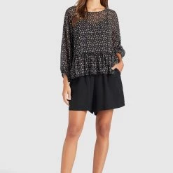 Besorgen 😍 Khujo KLEMENTINA - Bluse - Black/blue, Damen 💯 -khujo Verkaufsladen 835b31f7185043bcb660d8ef0049ace2