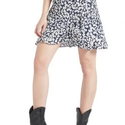 Schlussverkauf 🔔 Khujo UNDINE - A-Linien-Rock - Dunkelblau-weiß Geblümt, Damen 🌟