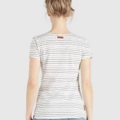 Brandneu 😉 Khujo RAFAELA - T-Shirt Print - Weiß-schwarz Gestreift, Damen 👏 -khujo Verkaufsladen 8f8855c559754662ada9b1d5b19f5823