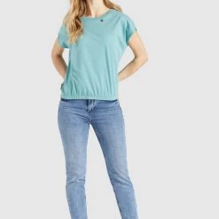 Bester Verkauf 💯 Khujo MARIKA - T-Shirt Print - Aqua Meliert, Damen ❤️ -khujo Verkaufsladen 9f63e4fe94d540f1af6b1255fd53019c