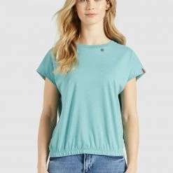 Bester Verkauf 💯 Khujo MARIKA - T-Shirt Print - Aqua Meliert, Damen ❤️