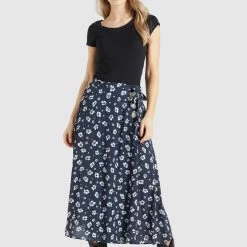 Auslauf 😍 Khujo HEPKE - A-Linien-Rock - Blau-weiß Geblümt, Damen ✔️ -khujo Verkaufsladen a4485d6284a74f39afec45eb04554433