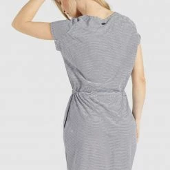 Besorgen ⭐ Khujo ANNEMARIE - Jerseykleid - Weiß-blau Gestreift, Damen 🛒 -khujo Verkaufsladen a63c4275ad2c49d5b956cf0cd9e25e09