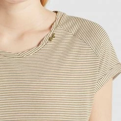 Angebote ✔️ Khujo BABSI - T-Shirt Print - Weiß Ocker Gestreift, Damen ✨ -khujo Verkaufsladen a9a959bbd04f4df193ea94b9d1776a04