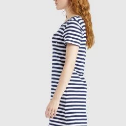 Budget 😀 Khujo VAISHALI - Jerseykleid - Blau Gestreift, Damen 😉 -khujo Verkaufsladen b297f94f4c0b4a598f51d097fab863e7