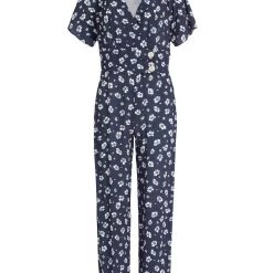 Budget ✨ Khujo BORGIA - Jumpsuit - Blau-weiß Geblümt, Damen 🔥 -khujo Verkaufsladen b5d90d9581ed42f89a9e3f24dd7f3e85