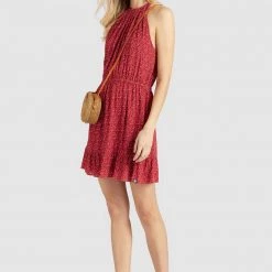 Bester Verkauf 🧨 Khujo KELSA - Freizeitkleid - Rot Geblümt, Damen 🤩 -khujo Verkaufsladen b6e1019515154b01bb180ada31f11cfd