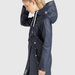 Budget ⌛ Khujo SOLEA2 - Regenjacke / Wasserabweisende Jacke - Dunkelblau, Damen 🌟 -khujo Verkaufsladen bb45b99c132c47e49a2cb05d101b0dea