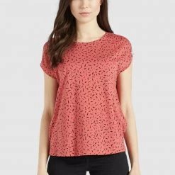 Neu 🎉 Khujo TALAJA - T-Shirt Print - Rosa-schwarz Gemustert, Damen 🥰