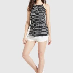 Rabatt 😍 Khujo VALDA - Top - Schwarz-weiß Gestreift, Damen 😀 -khujo Verkaufsladen d8cee92ed5bd4ad59b5e7a878a324b29