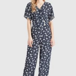 Budget ✨ Khujo BORGIA - Jumpsuit - Blau-weiß Geblümt, Damen 🔥