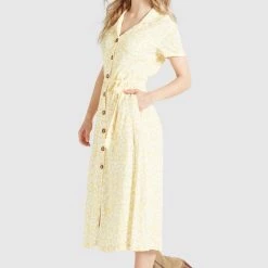 Bestpreis 🔥 Khujo GOYA - Blusenkleid - Gelb-weiß Geblümt, Damen 🥰 -khujo Verkaufsladen e6a635bac0f34c54a1e822463ed114d6