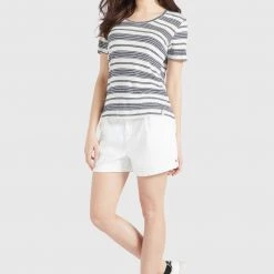 Budget 🔥 Khujo PERGOLA - T-Shirt Basic - Naturweiß-dunkelblau Gestreift, Damen 🎁 -khujo Verkaufsladen edcc70b59a3b495f9164d9562c3dec2c