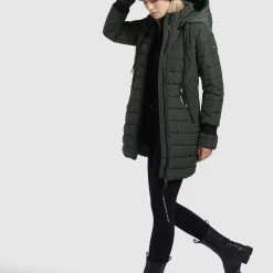 Bestes Angebot 👏 Khujo SHINE2 LIGHT - Wintermantel - Dunkelgrün, Damen 🛒 -khujo Verkaufsladen f23e6b8a86fb4440a3396a2a178c0a71
