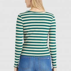 Aktion ⌛ Khujo SICHUAN - Langarmshirt - Grün-beige Gestreift, Damen 💯 -khujo Verkaufsladen f867f12ac3534b67a9d71fe97cbeaeb5